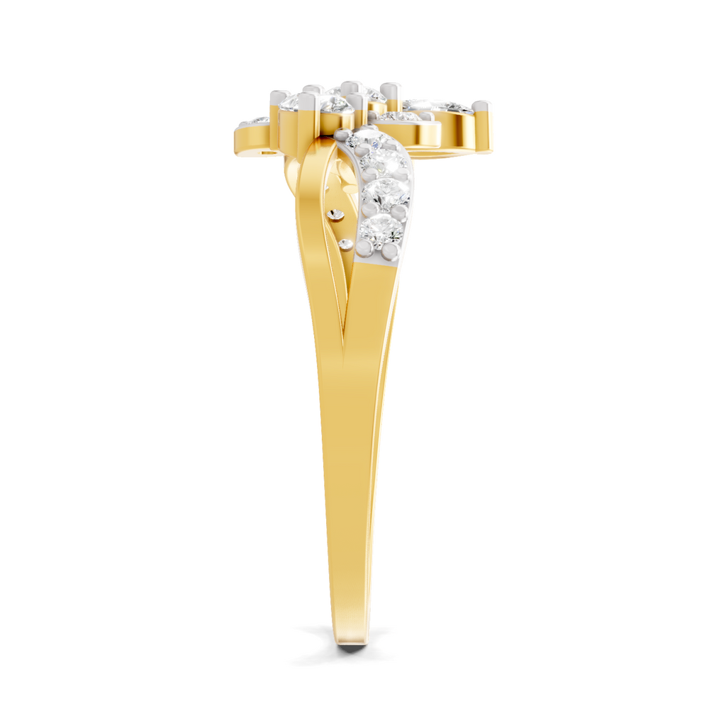 0.47 Carat Pear Shape Diamond Floral Ring