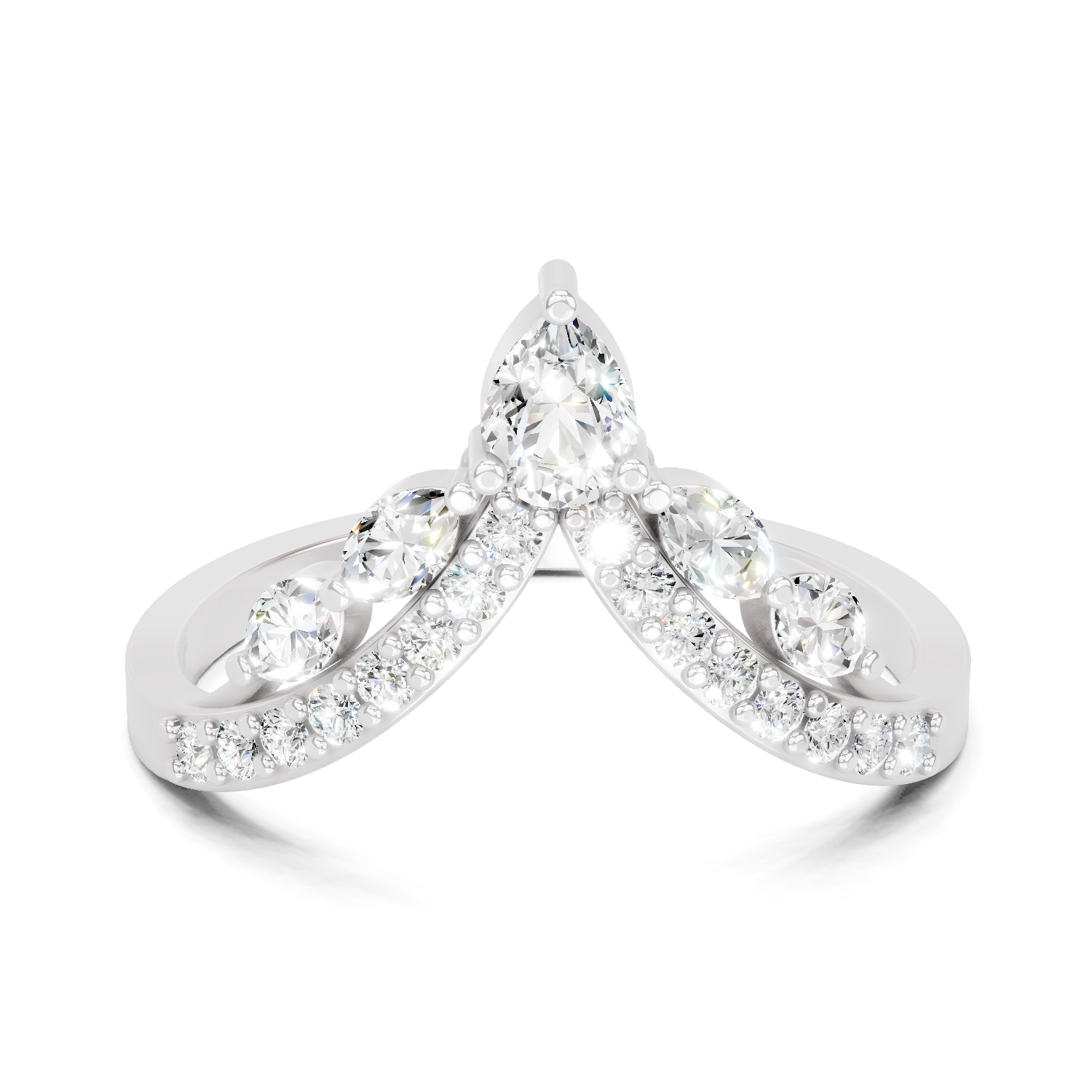 Sparkles 0.48 Ct Lab Grown Diamond Chevron Ring