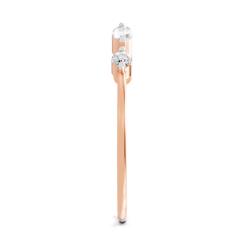 Sparkles 0.24 Ct Marquise Shape Five Stone Diamond Ring in 14K Gold