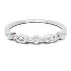 Sparkles 0.24 Ct Marquise Shape Five Stone Diamond Ring in 14K Gold