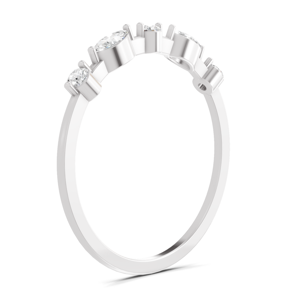 Sparkles 0.24 Ct Marquise Shape Five Stone Diamond Ring in 14K Gold