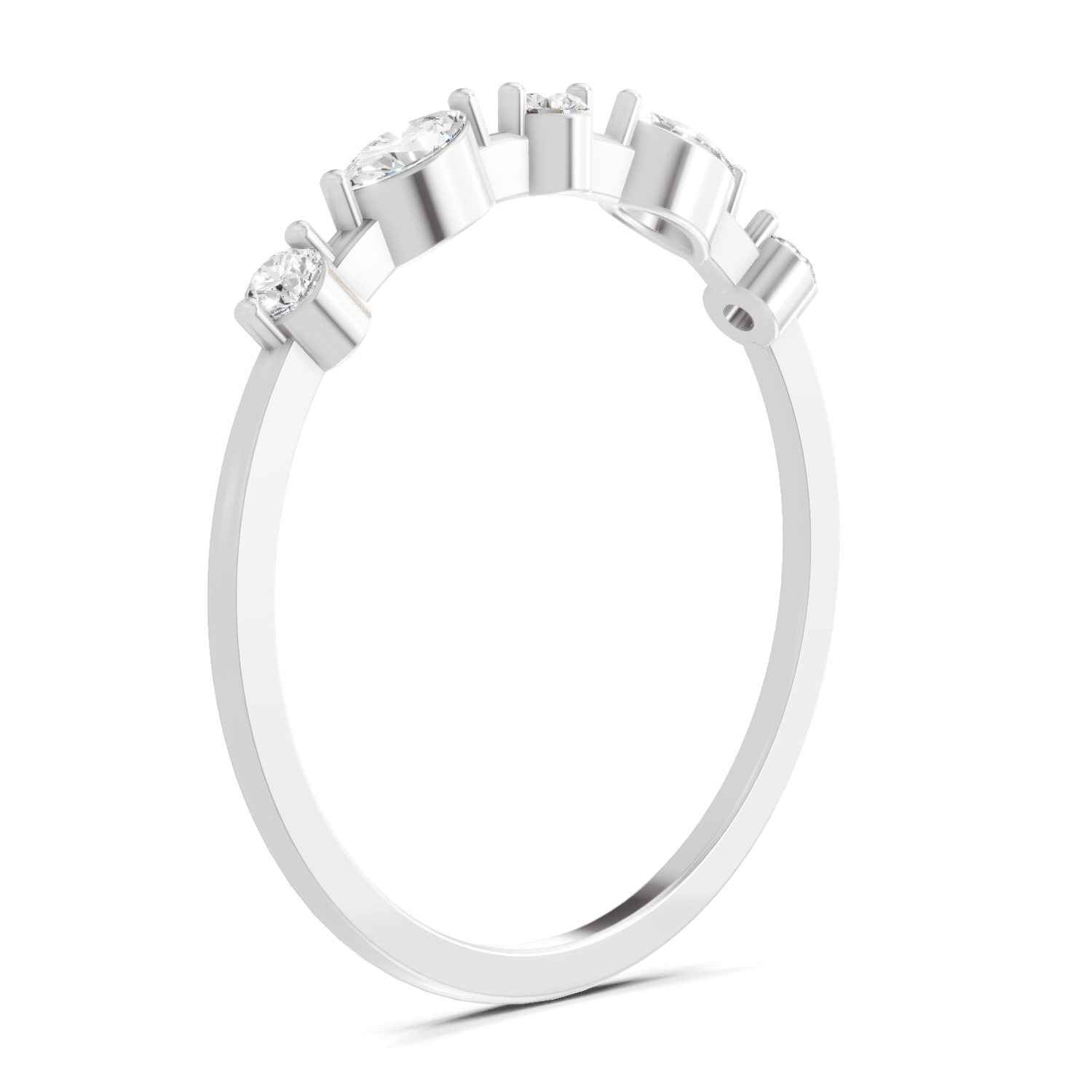 Sparkles 0.24 Ct Marquise Shape Five Stone Diamond Ring in 14K Gold