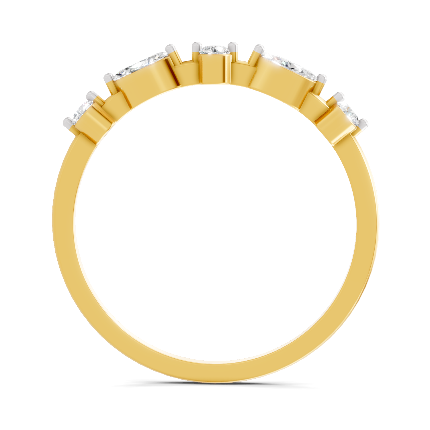 Sparkles 0.24 Ct Marquise Shape Five Stone Diamond Ring in 14K Gold