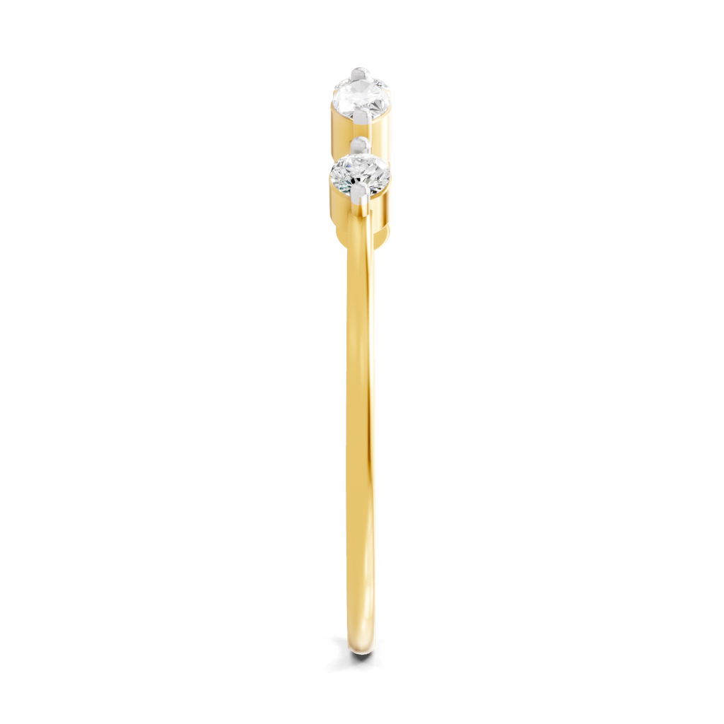 Sparkles 0.24 Ct Marquise Shape Five Stone Diamond Ring in 14K Gold