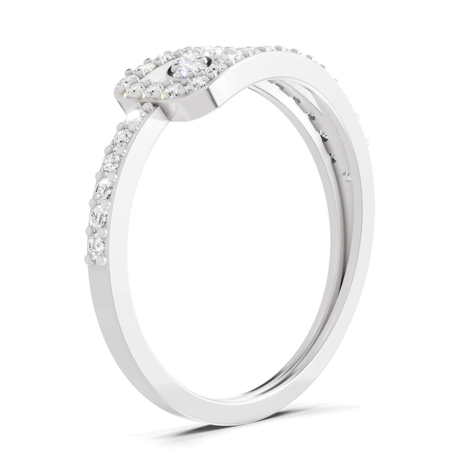0.49 Carat Diamond Cluster Ring