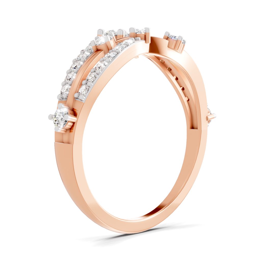 0.58 Carat Pear Diamond Multi-Row Bypass Ring