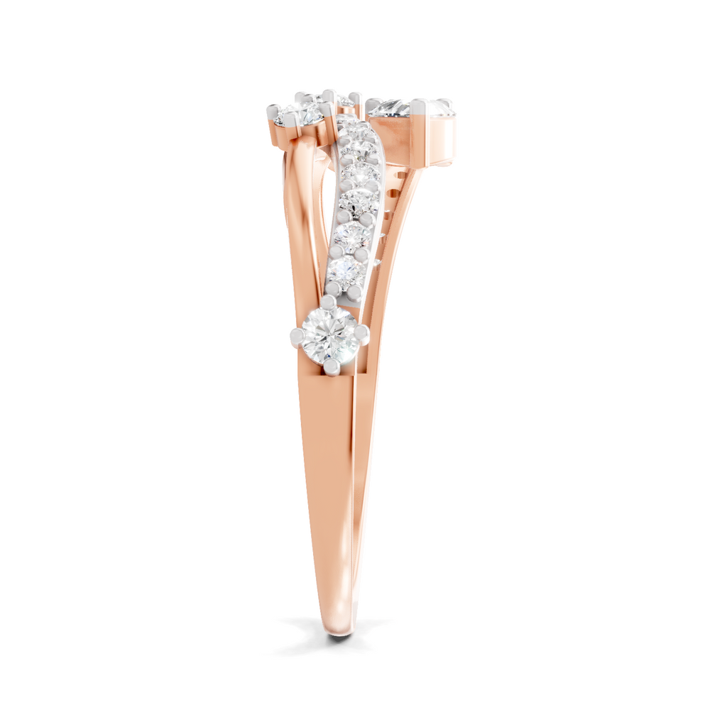 0.58 Carat Pear Diamond Multi-Row Bypass Ring