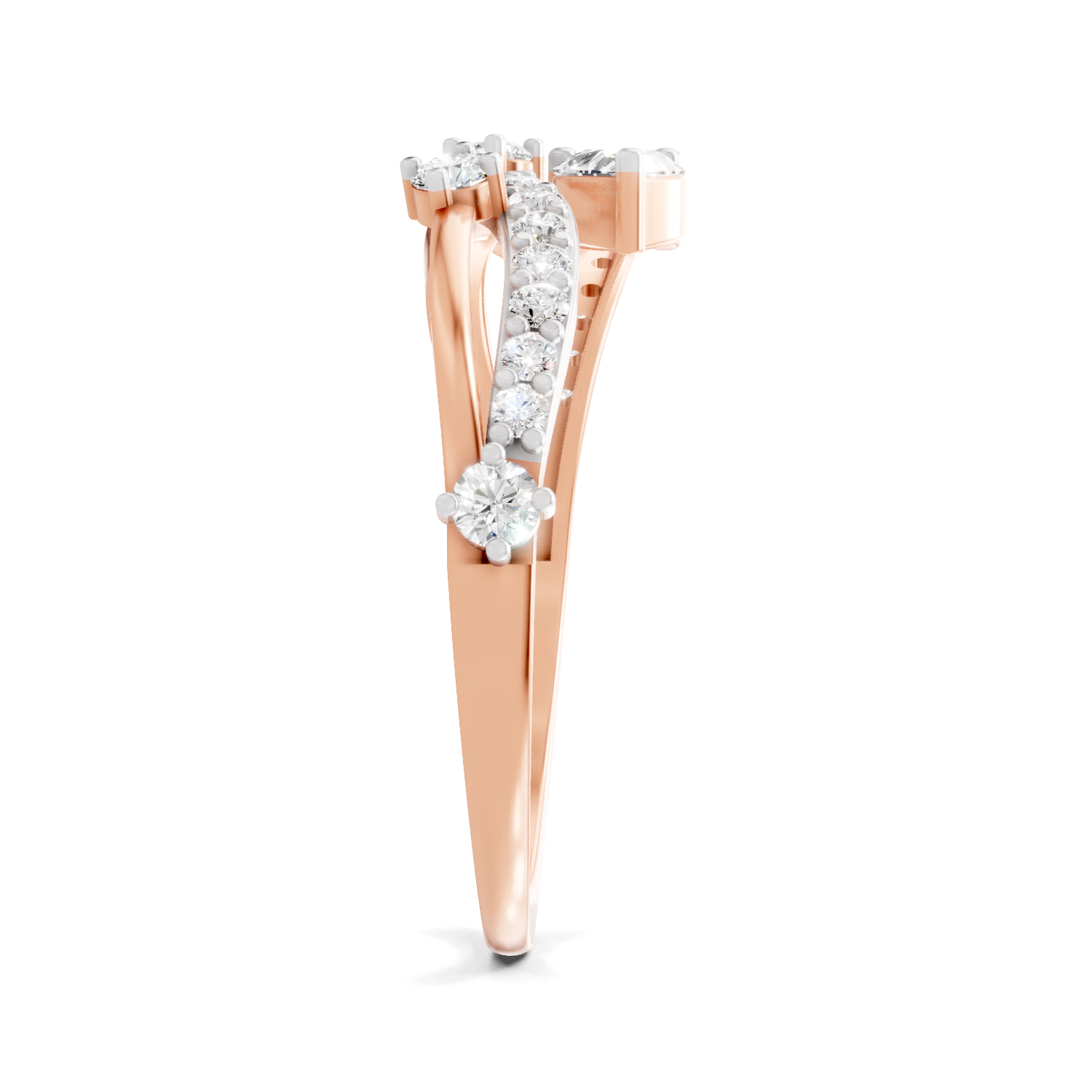 0.58 Carat Pear Diamond Multi-Row Bypass Ring