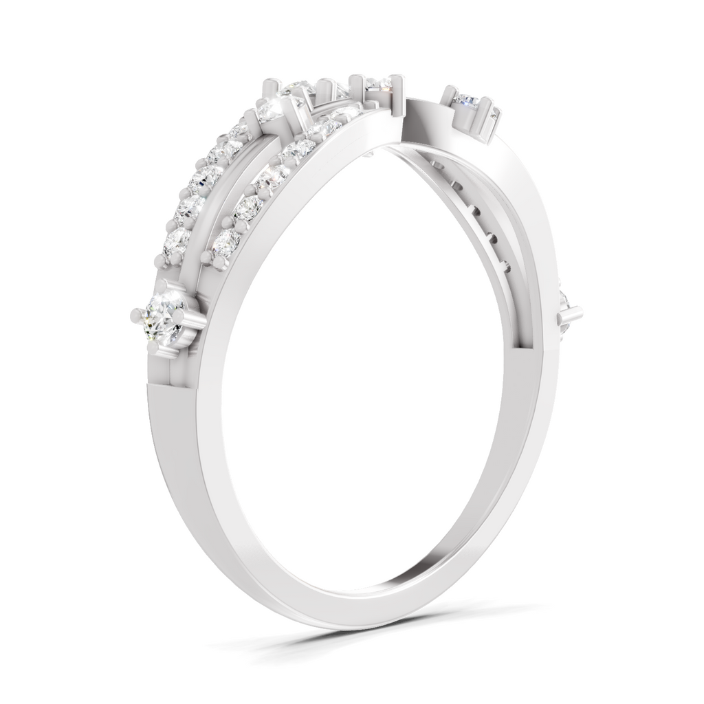 0.58 Carat Pear Diamond Multi-Row Bypass Ring