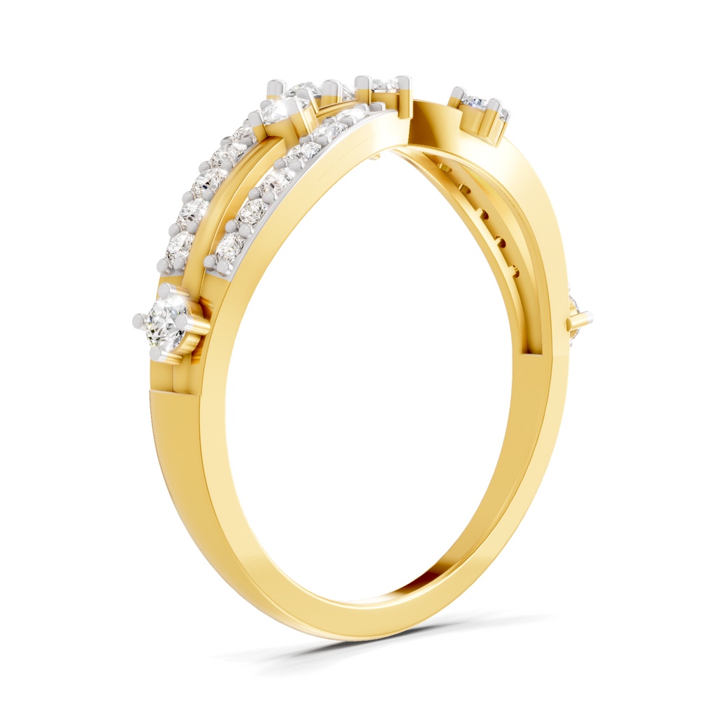 0.58 Carat Pear Diamond Multi-Row Bypass Ring