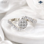 Arias by Lara Dutta Bypass Swirl Diamond Ring