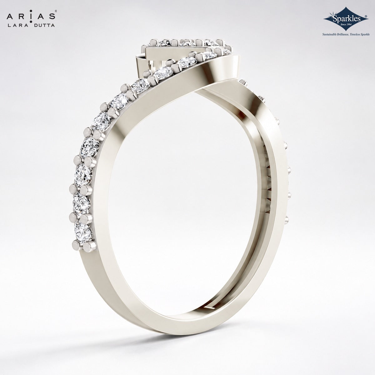 Arias by Lara Dutta Bypass Swirl Diamond Ring