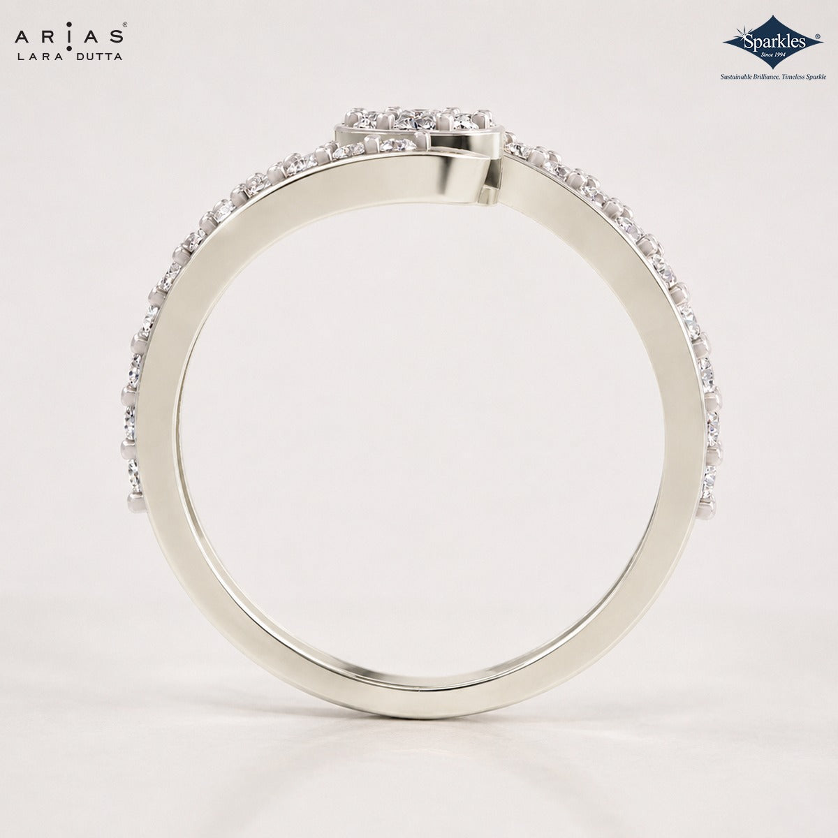 Arias by Lara Dutta Bypass Swirl Diamond Ring