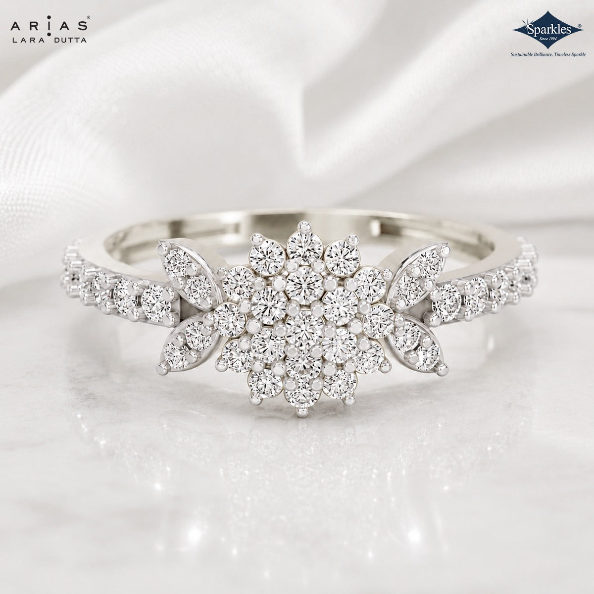 Arias by Lara Dutta Regal Fan Flare Diamond Ring