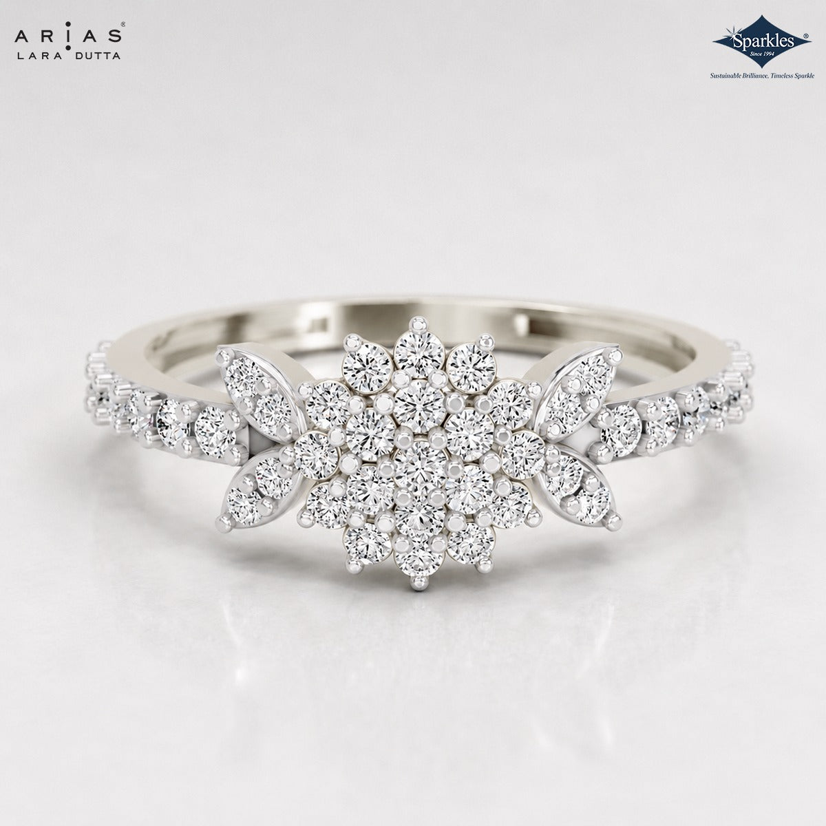 Arias by Lara Dutta Regal Fan Flare Diamond Ring