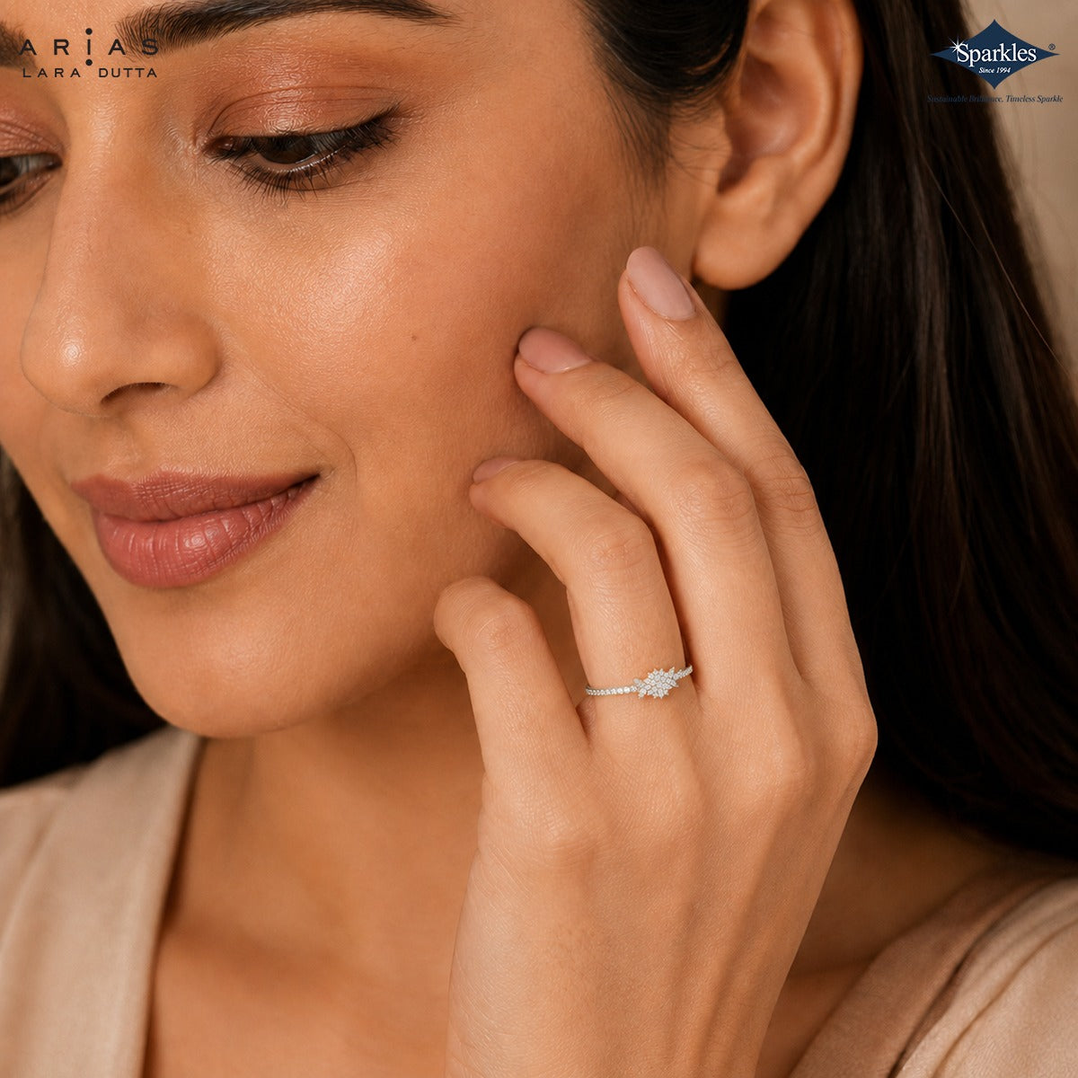 Arias by Lara Dutta Regal Fan Flare Diamond Ring