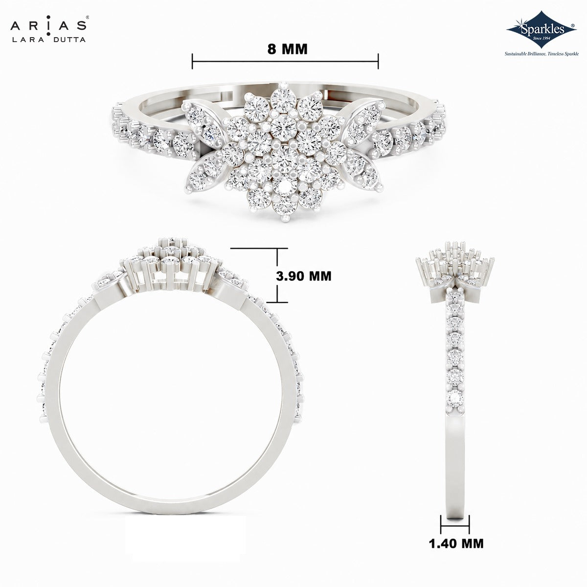 Arias by Lara Dutta Regal Fan Flare Diamond Ring