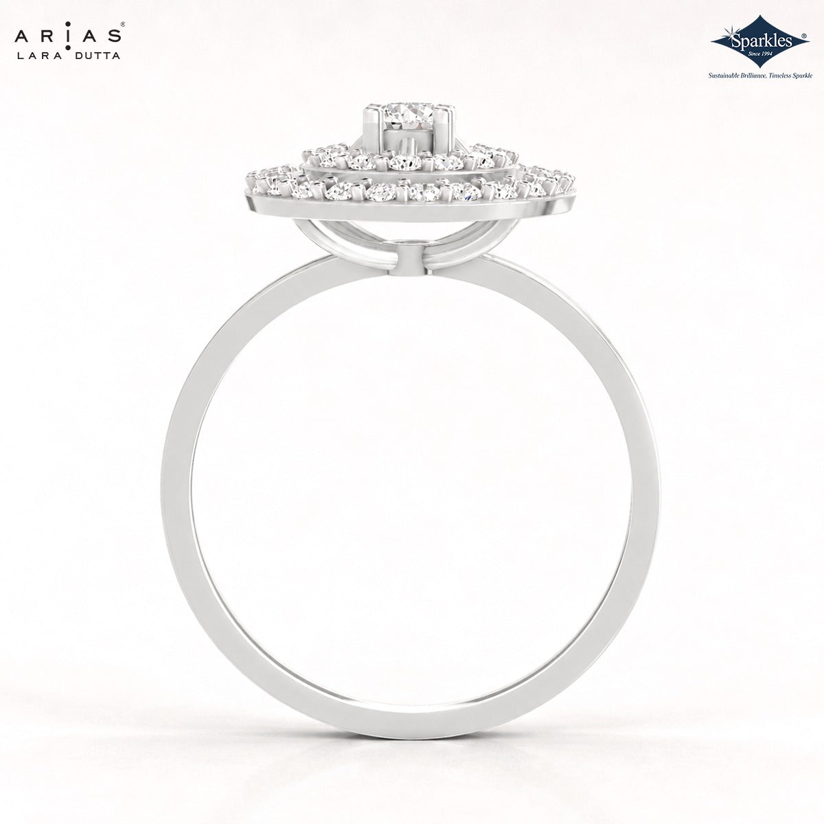 Arias by Lara Dutta Double Halo Orbit Diamond Ring