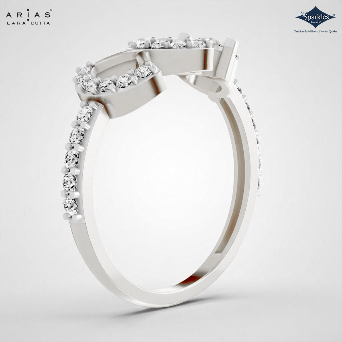 Arias by Lara Dutta Crescent Embrace Diamond Ring