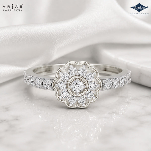 Arias by Lara Dutta Blooming Halo Flower Diamond Ring