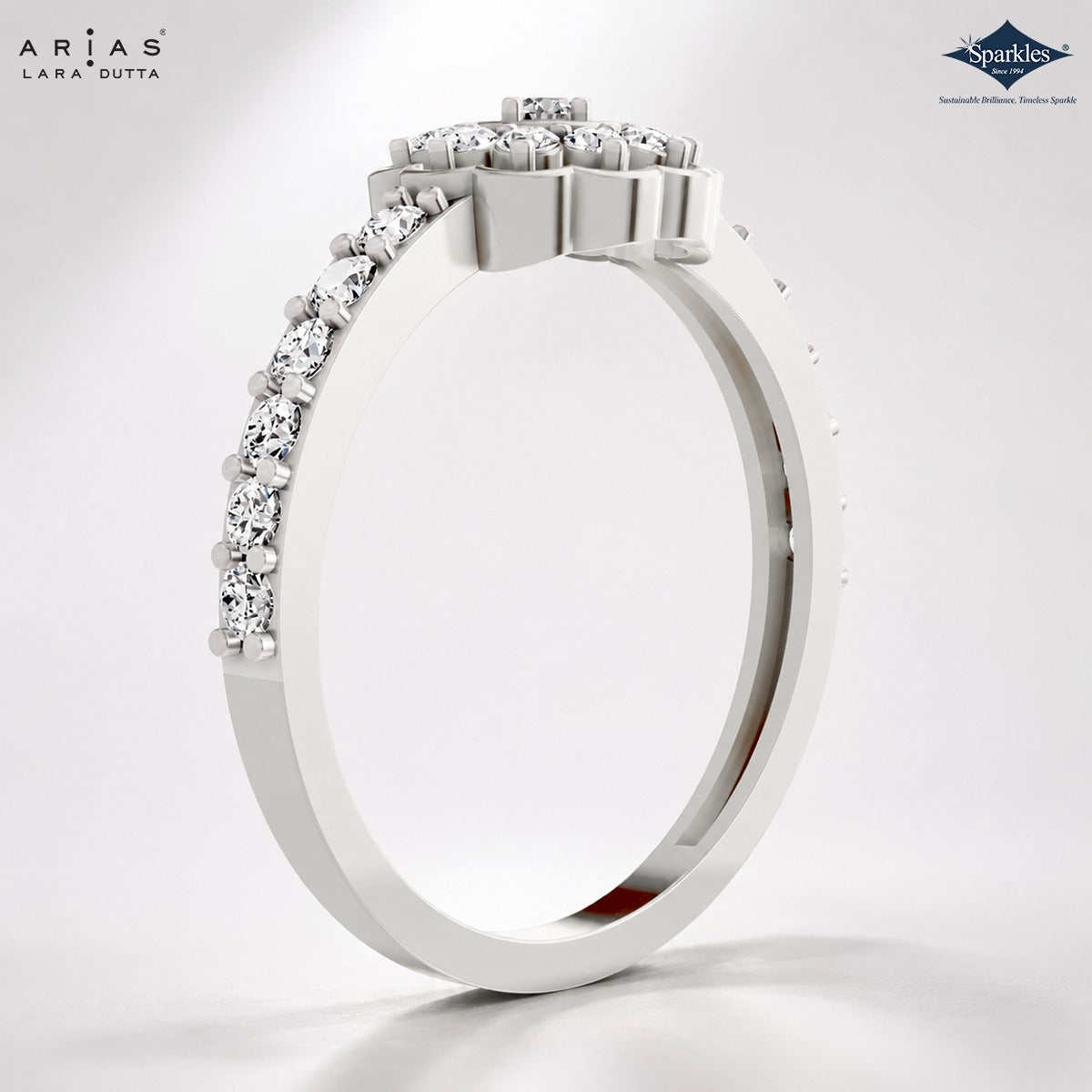 Arias by Lara Dutta Blooming Halo Flower Diamond Ring