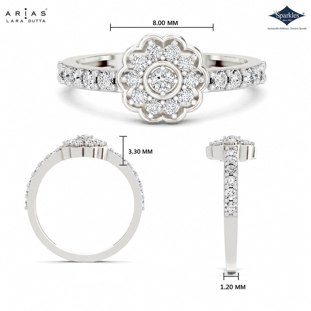 Arias by Lara Dutta Blooming Halo Flower Diamond Ring