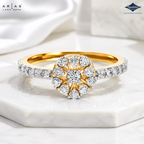 Arias by Lara Dutta Radiant Halo Cluster Diamond Ring
