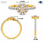 Arias by Lara Dutta Radiant Halo Cluster Diamond Ring