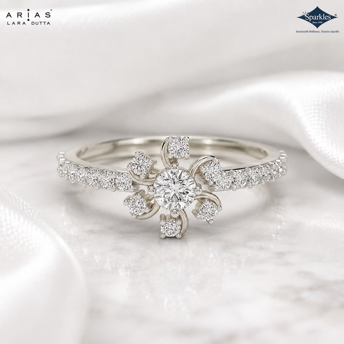 Arias by Lara Dutta Daisy Bloom Diamond Ring