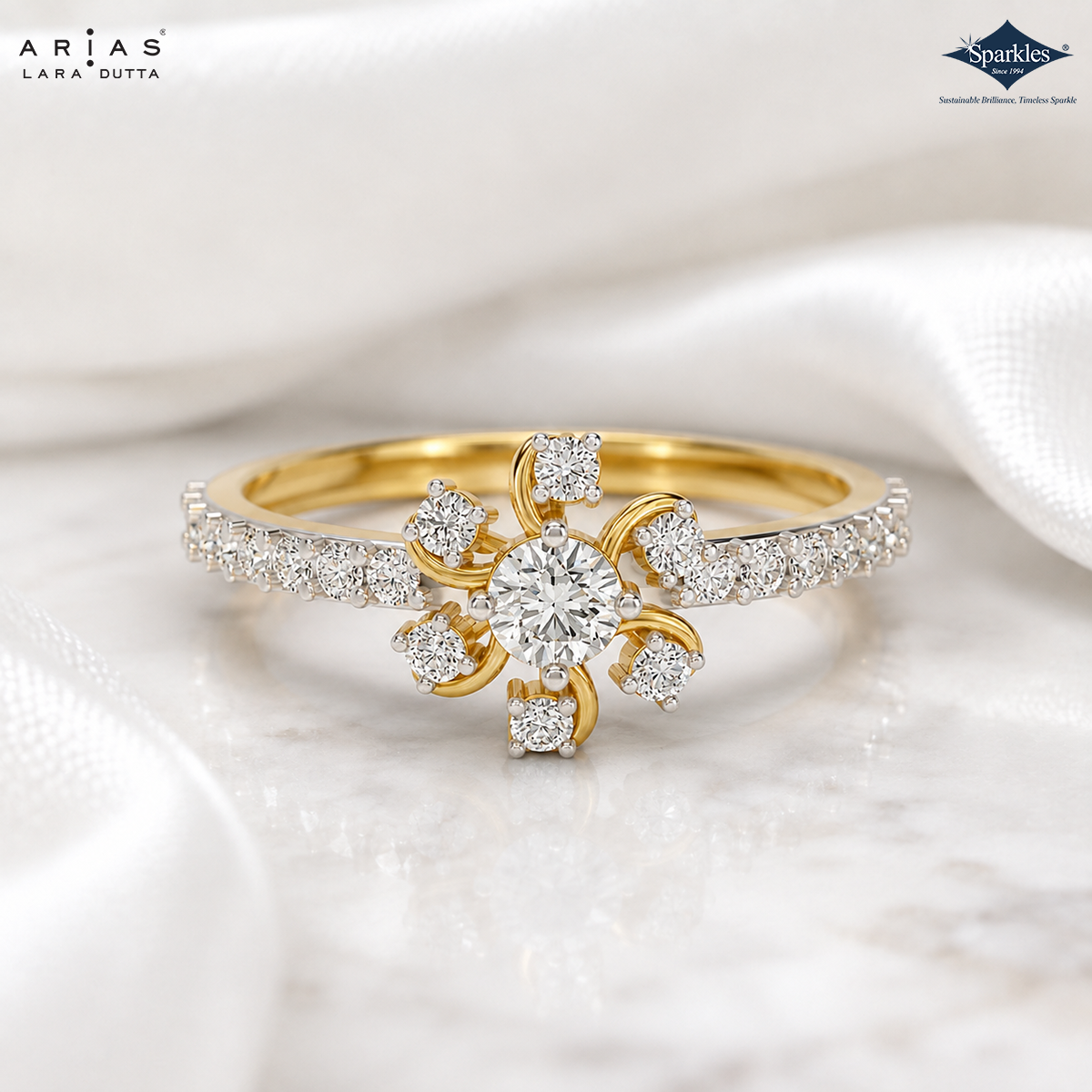 Arias by Lara Dutta Daisy Bloom Diamond Ring