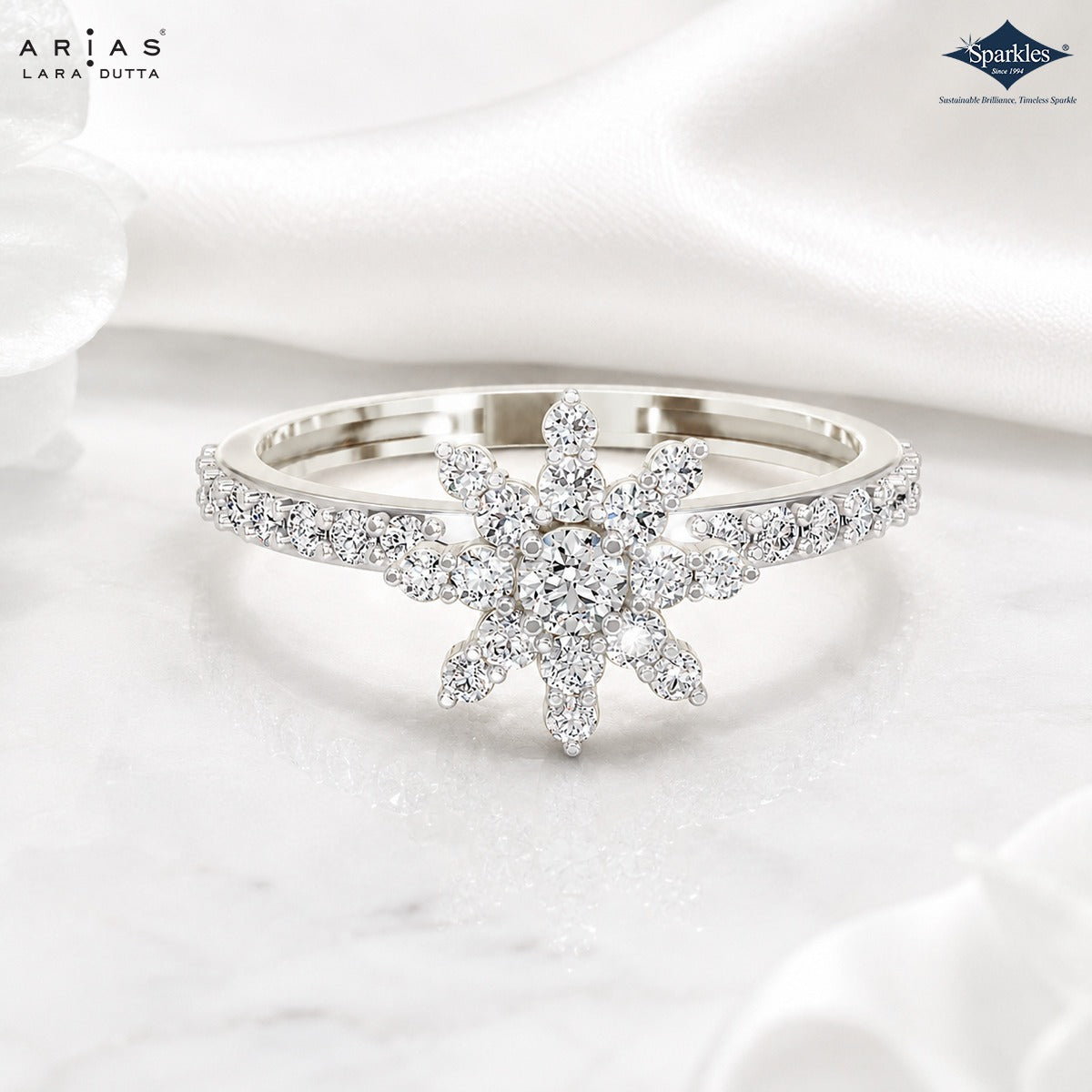 Sparkles Arias by Lara Dutta Starburst Bloom Diamond Ring