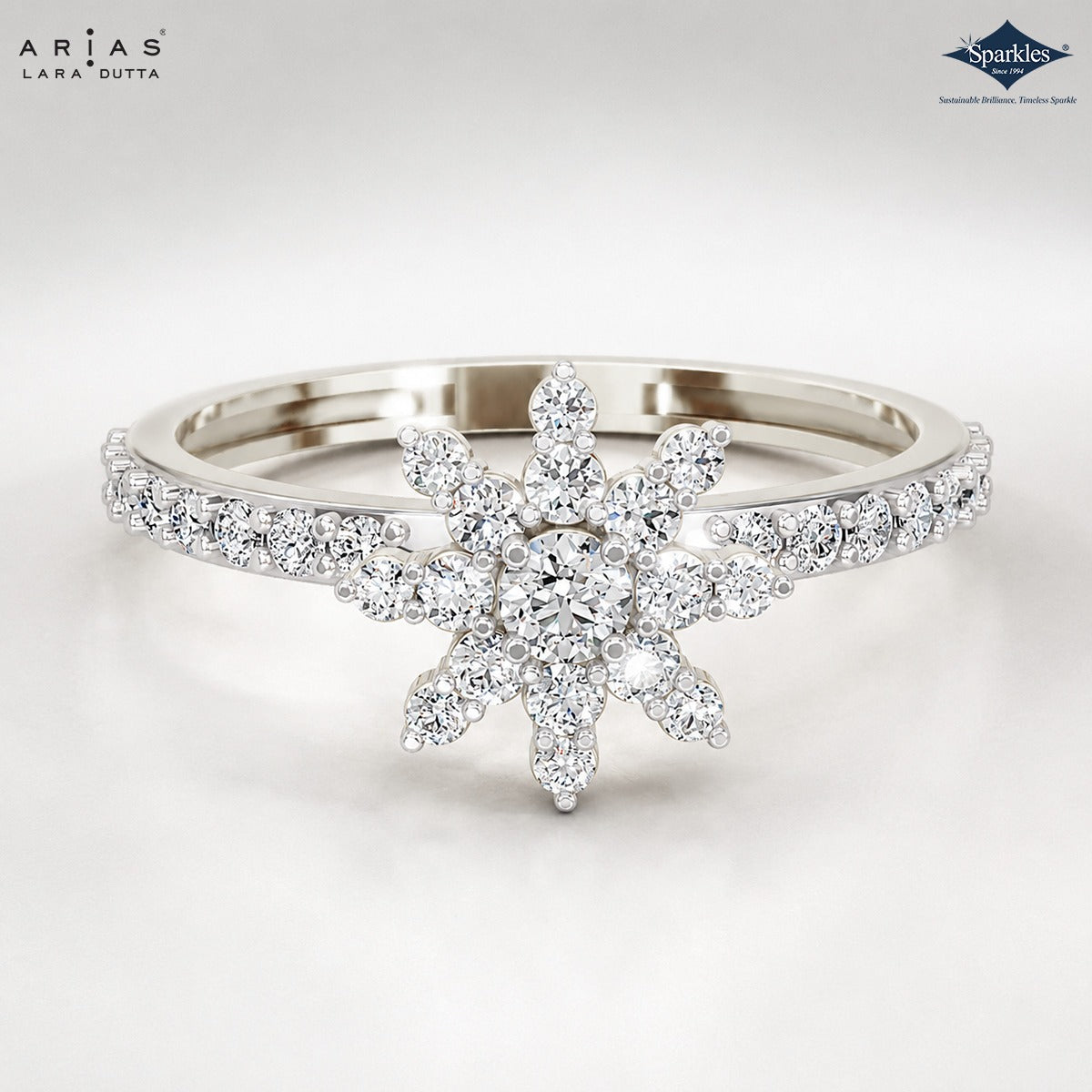 Sparkles Arias by Lara Dutta Starburst Bloom Diamond Ring