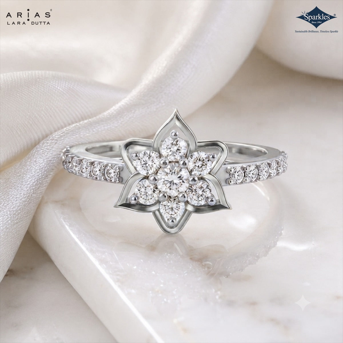 Arias by Lara Dutta Six-Point Star Diamond Ring