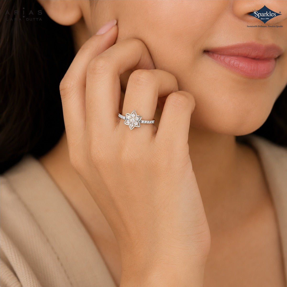 Arias by Lara Dutta Six-Point Star Diamond Ring