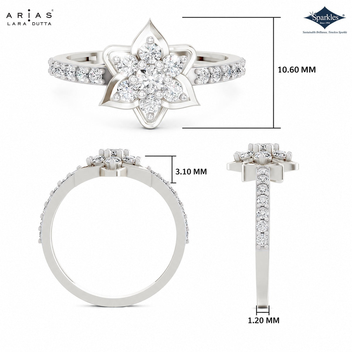 Arias by Lara Dutta Six-Point Star Diamond Ring