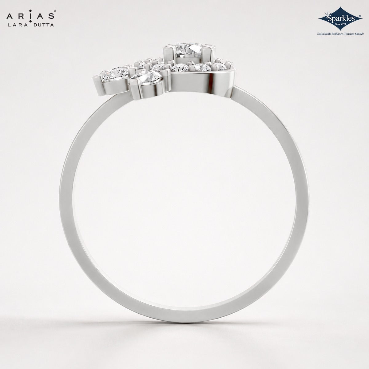 Arias by Lara Dutta Crescent Crown Diamond Ring
