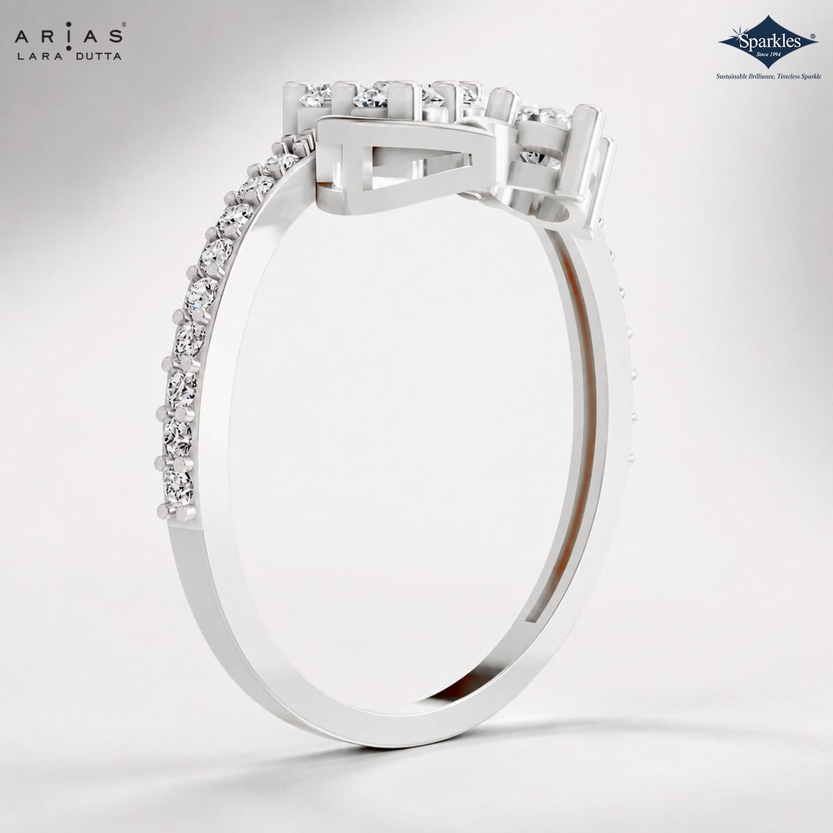 Arias by Lara Dutta Diagonal Duet Diamond Ring