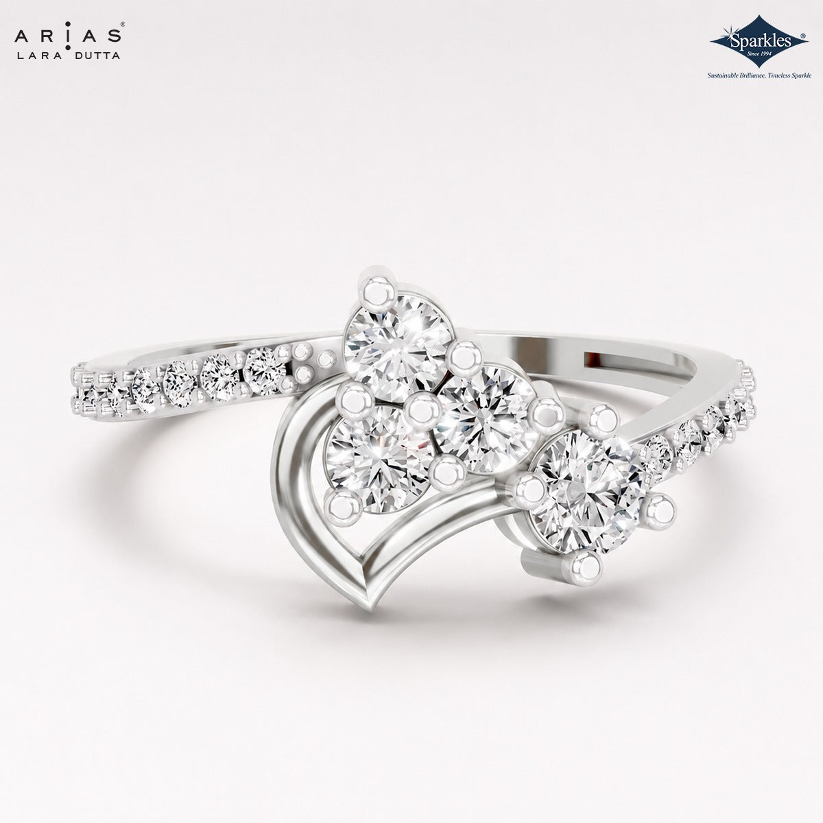 Arias by Lara Dutta Diagonal Duet Diamond Ring