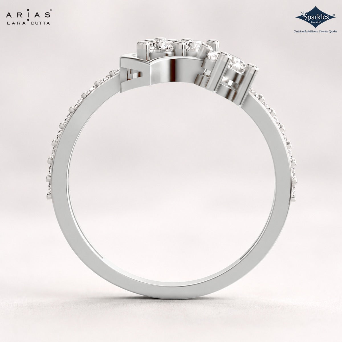 Arias by Lara Dutta Diagonal Duet Diamond Ring