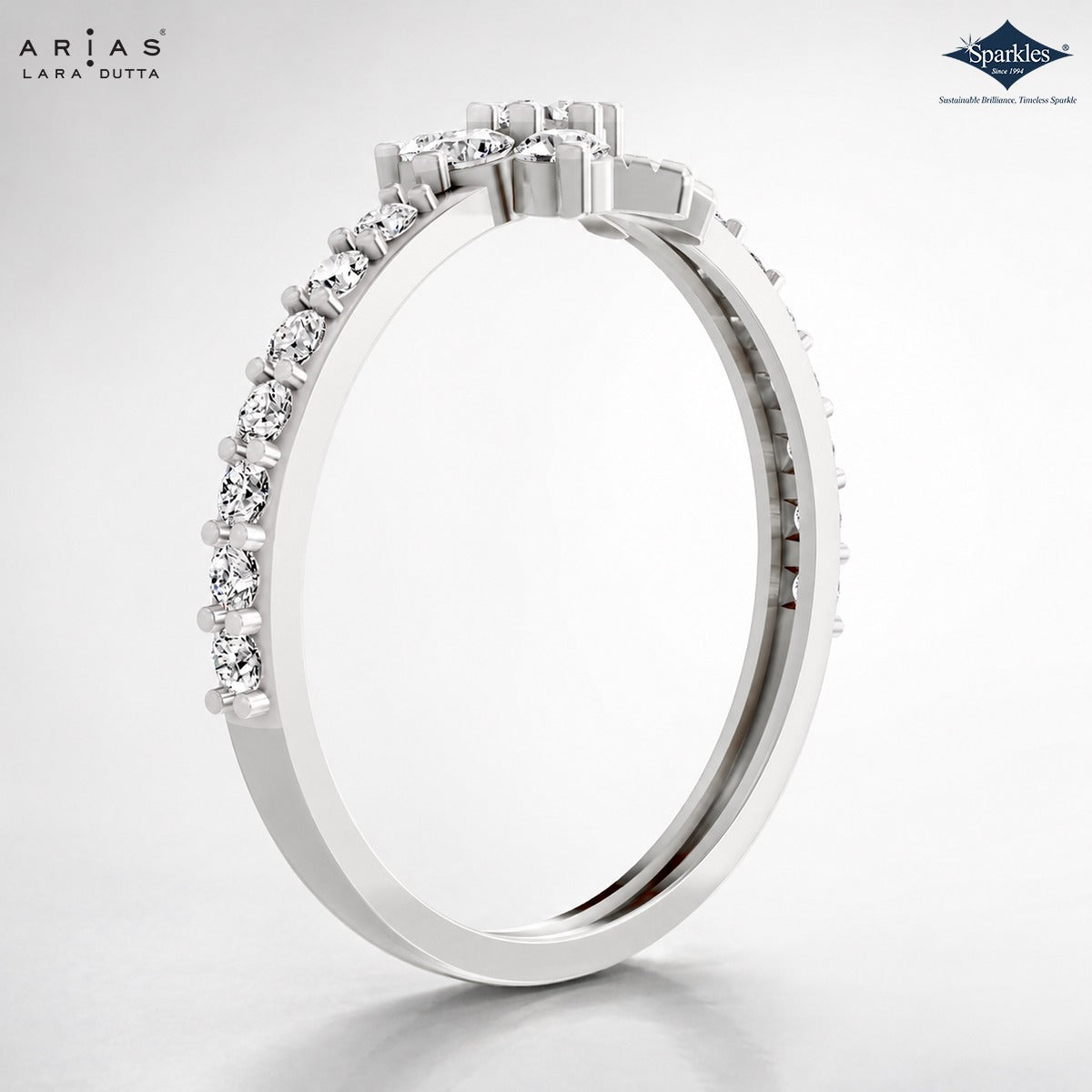 Arias by Lara Dutta Petite Blossom Diamond Ring