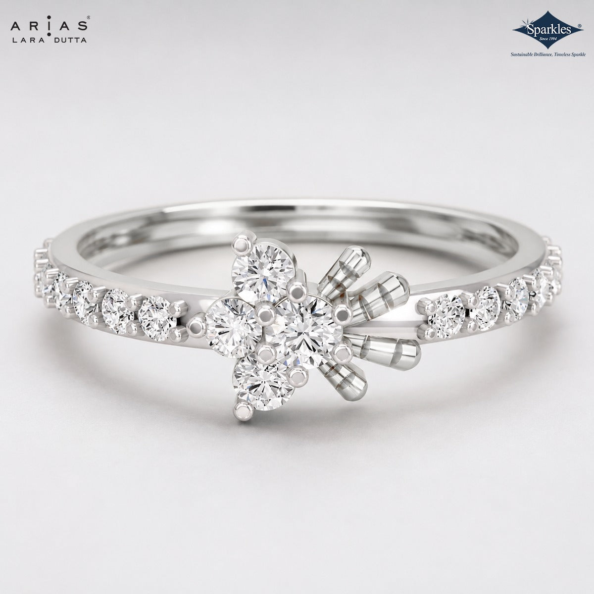Arias by Lara Dutta Petite Blossom Diamond Ring