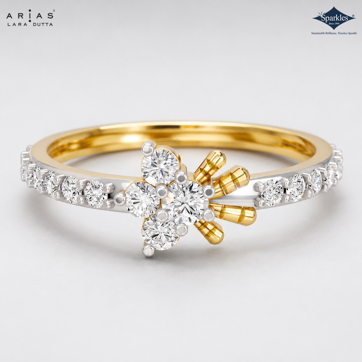 Arias by Lara Dutta Petite Blossom Diamond Ring