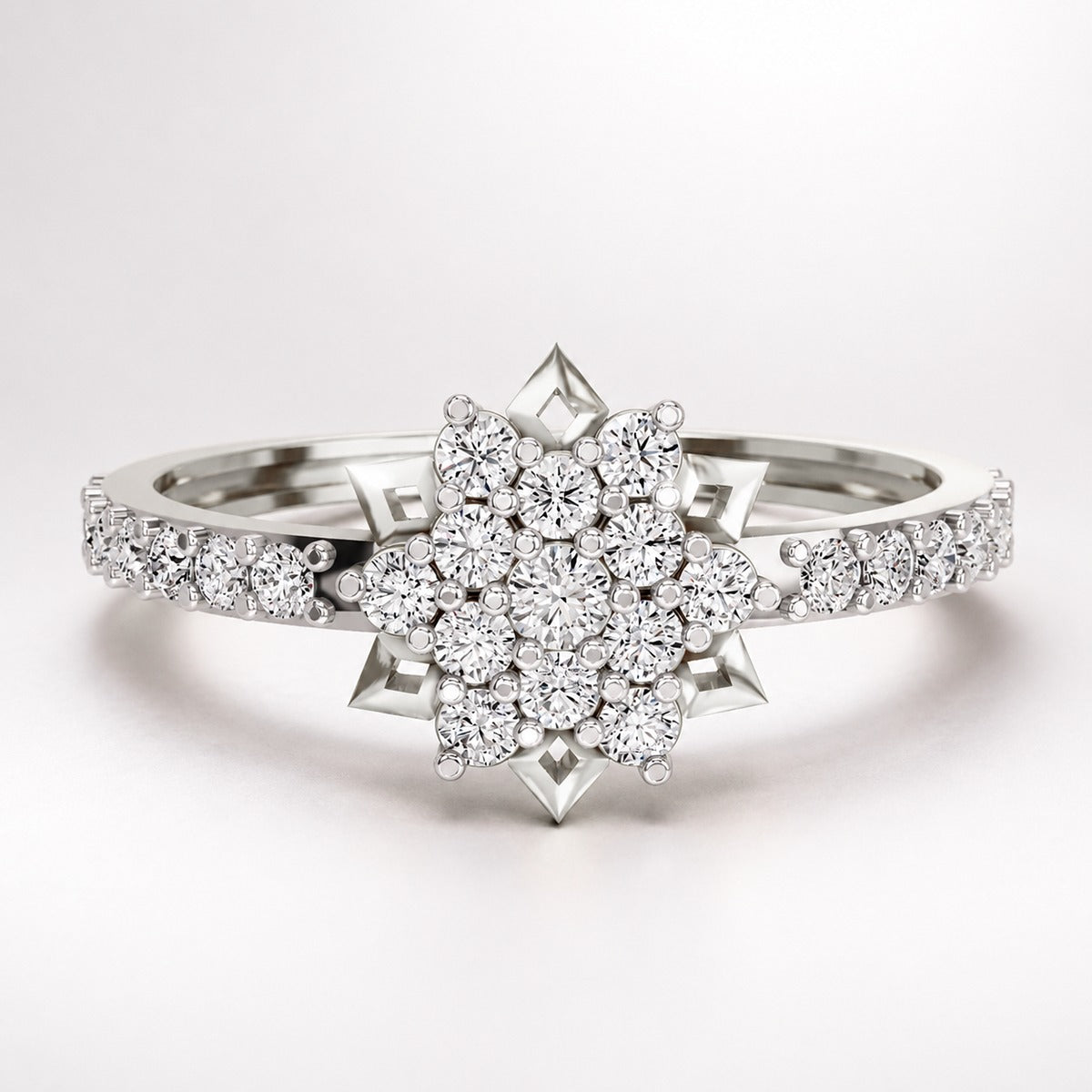 Arias by Lara Dutta Starburst Cluster Diamond Ring