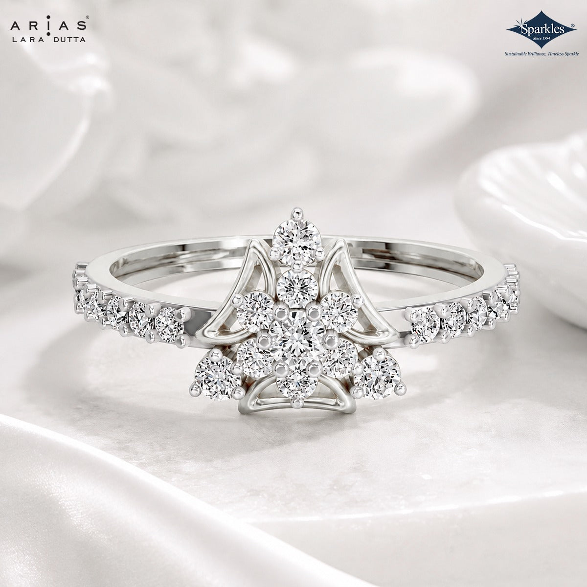 Arias by Lara Dutta Tiara Peak Diamond Ring