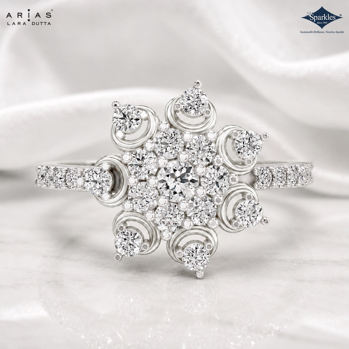 Arias by Lara Dutta Floral Constellation Diamond Ring