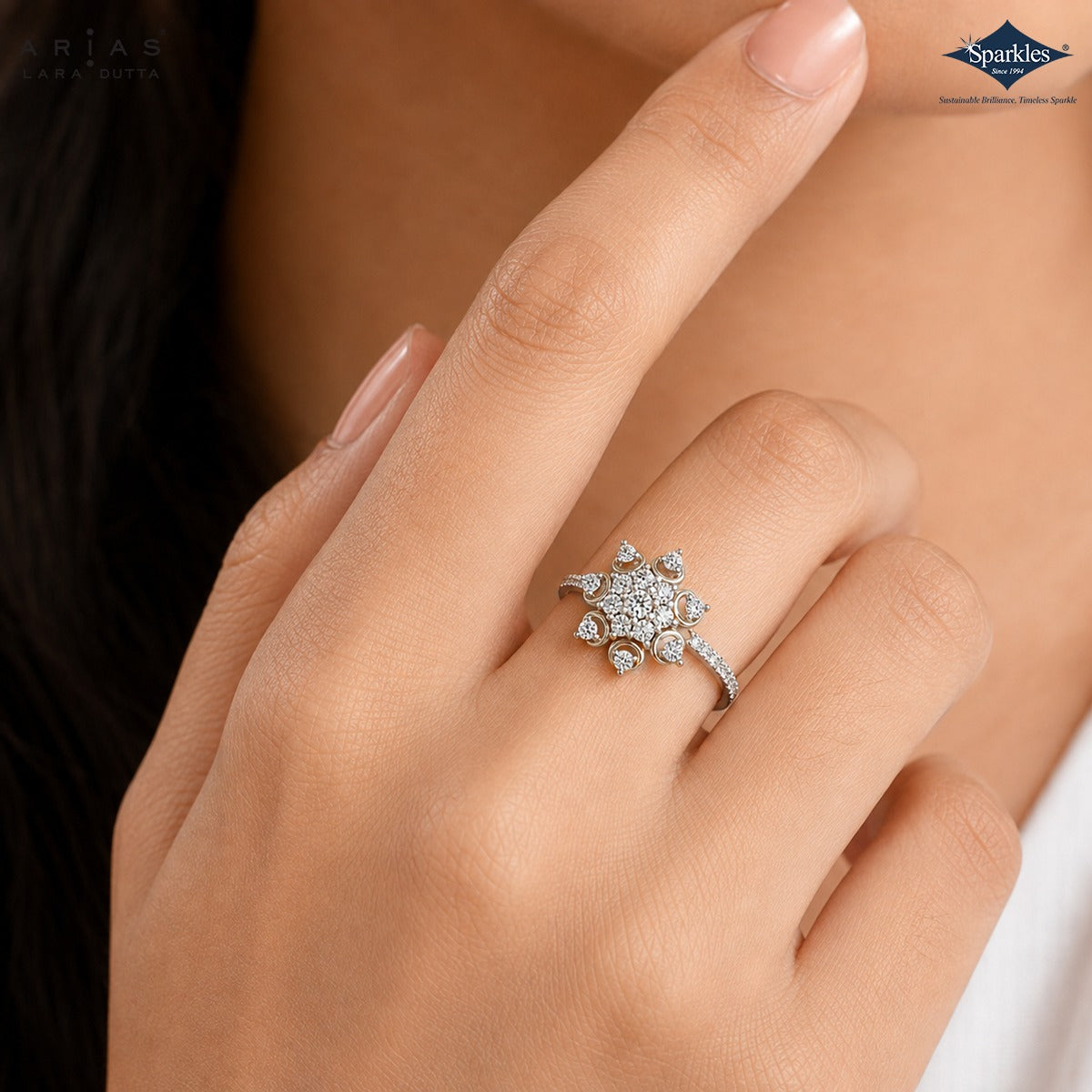 Arias by Lara Dutta Floral Constellation Diamond Ring
