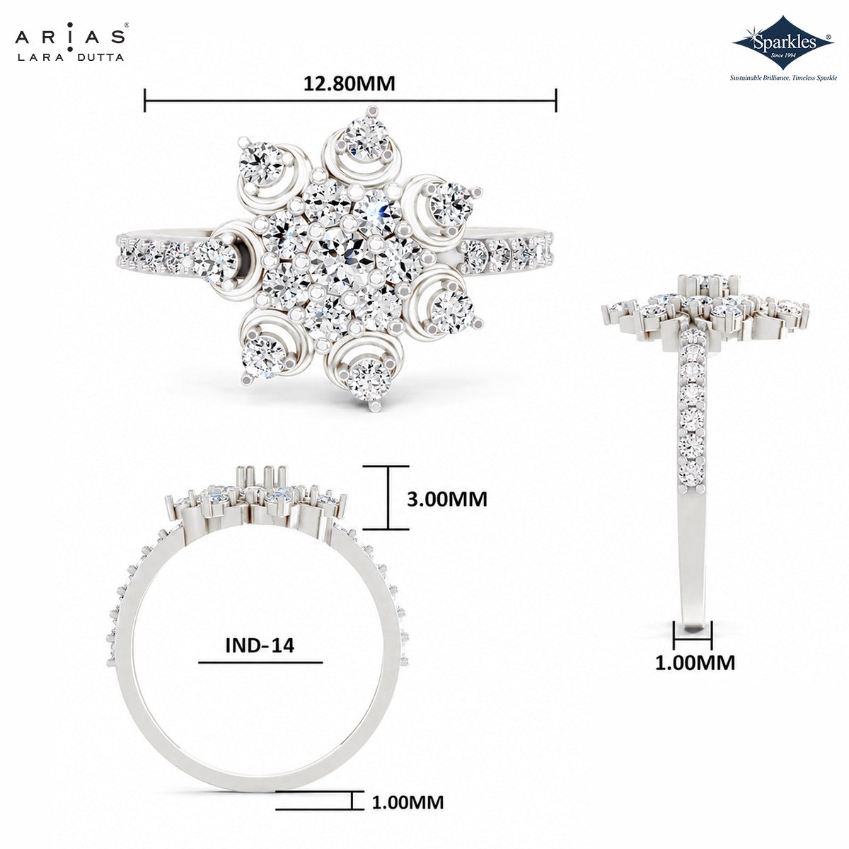 Arias by Lara Dutta Floral Constellation Diamond Ring