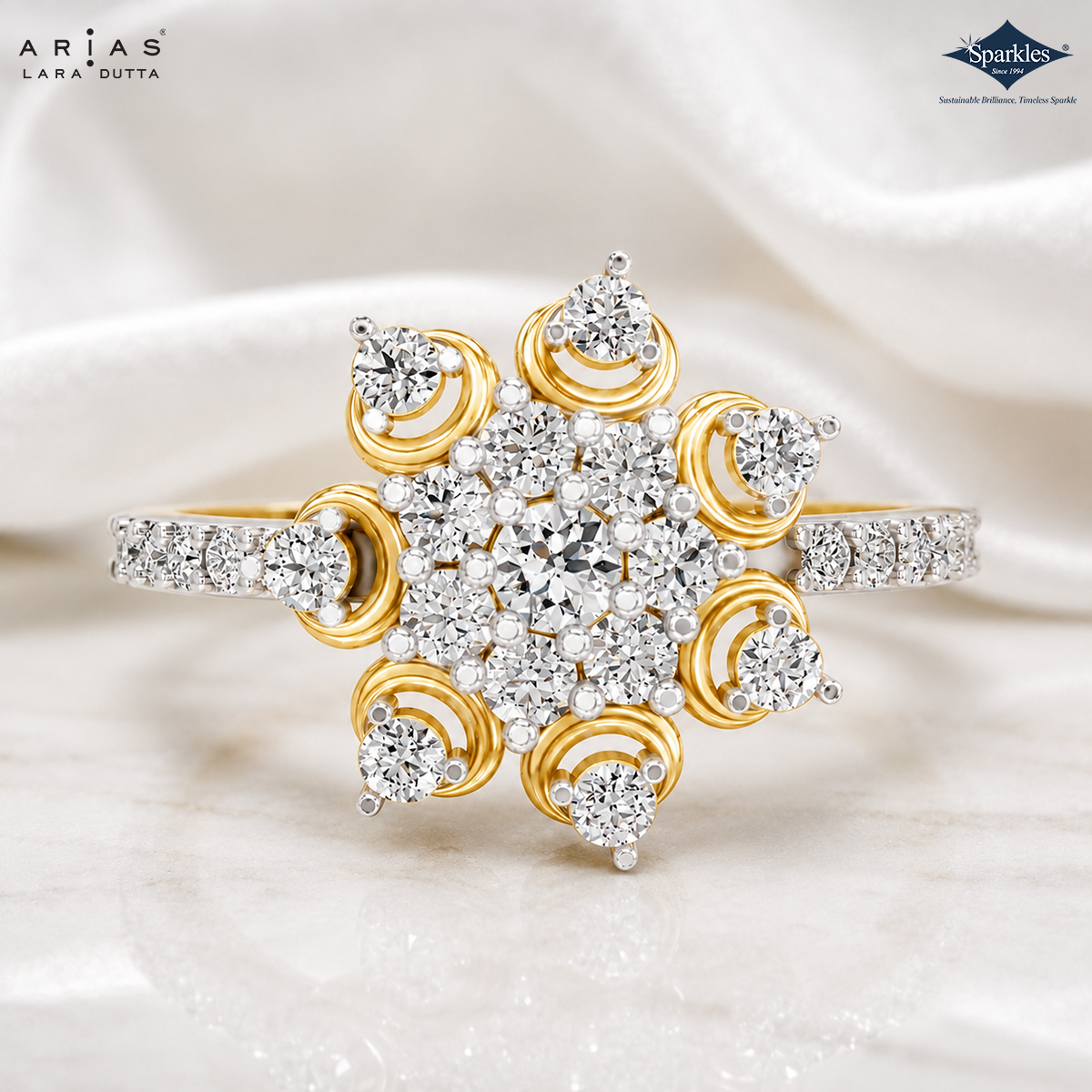 Arias by Lara Dutta Floral Constellation Diamond Ring