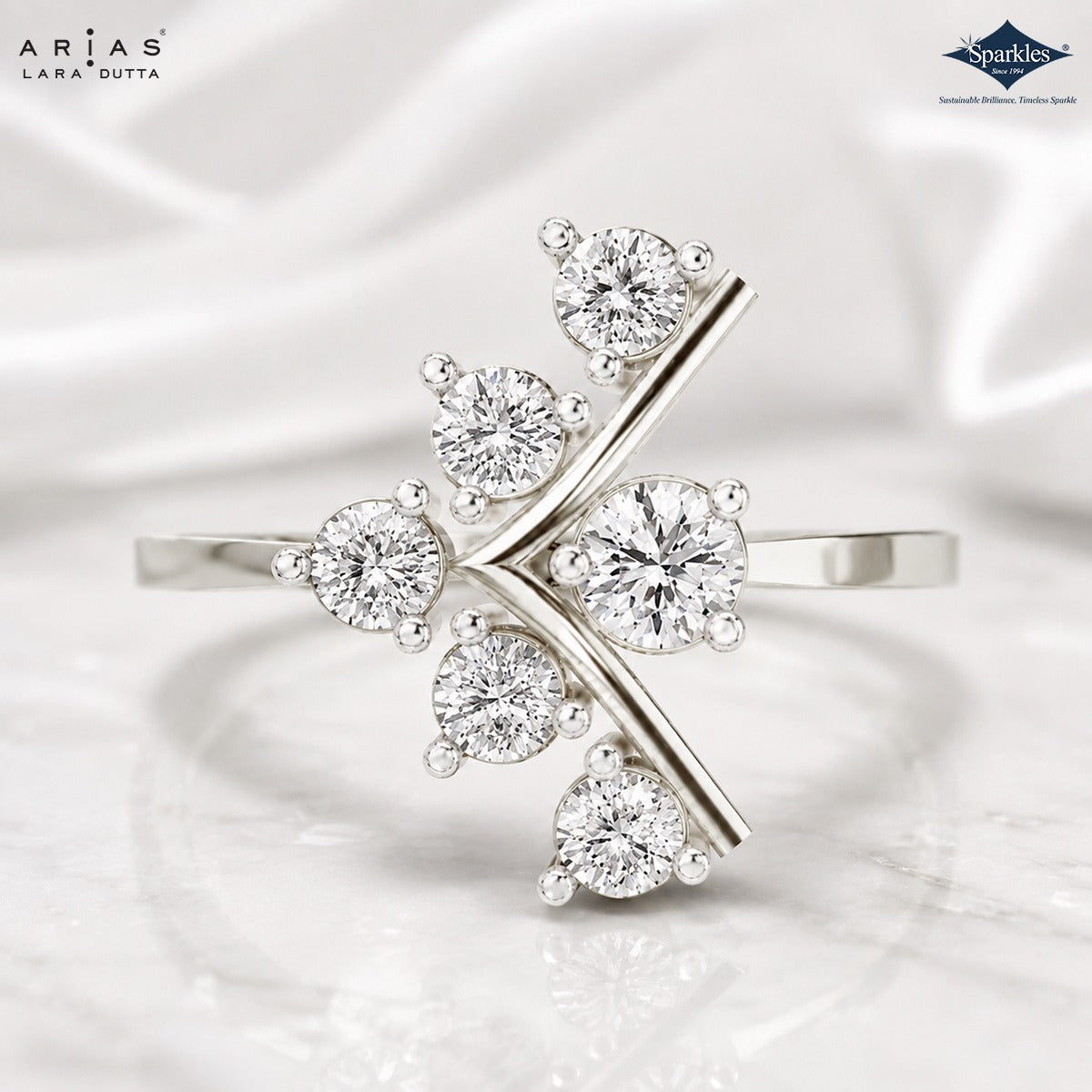 Arias by Lara Dutta Scattered Blossom Diamond Ring