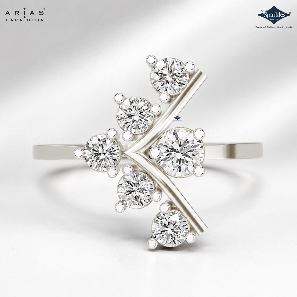 Arias by Lara Dutta Scattered Blossom Diamond Ring